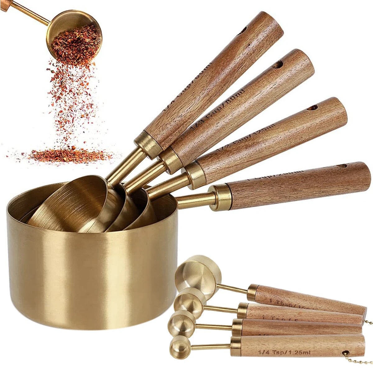 MUNCH. GOLD and GRAIN! Measuring Cups and Spoon Set