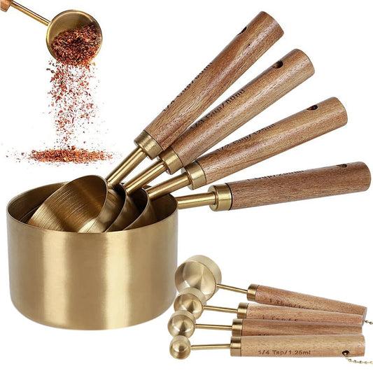 MUNCH. GOLD and GRAIN! Measuring Cups and Spoon Set